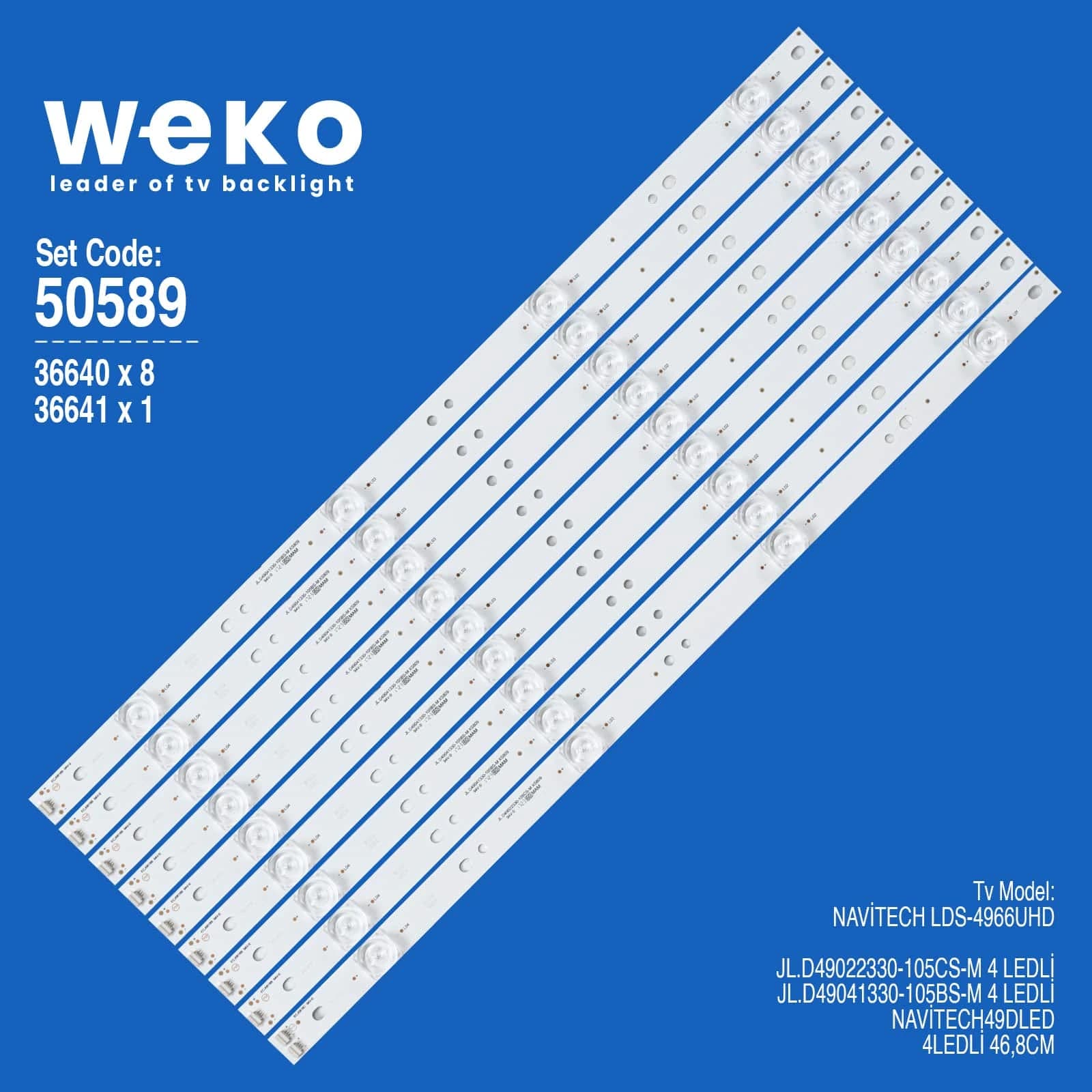 Navitech LDS-4966UHD 49'' inç 9 Adet Tv Led Bar - Seyyar Elektronik