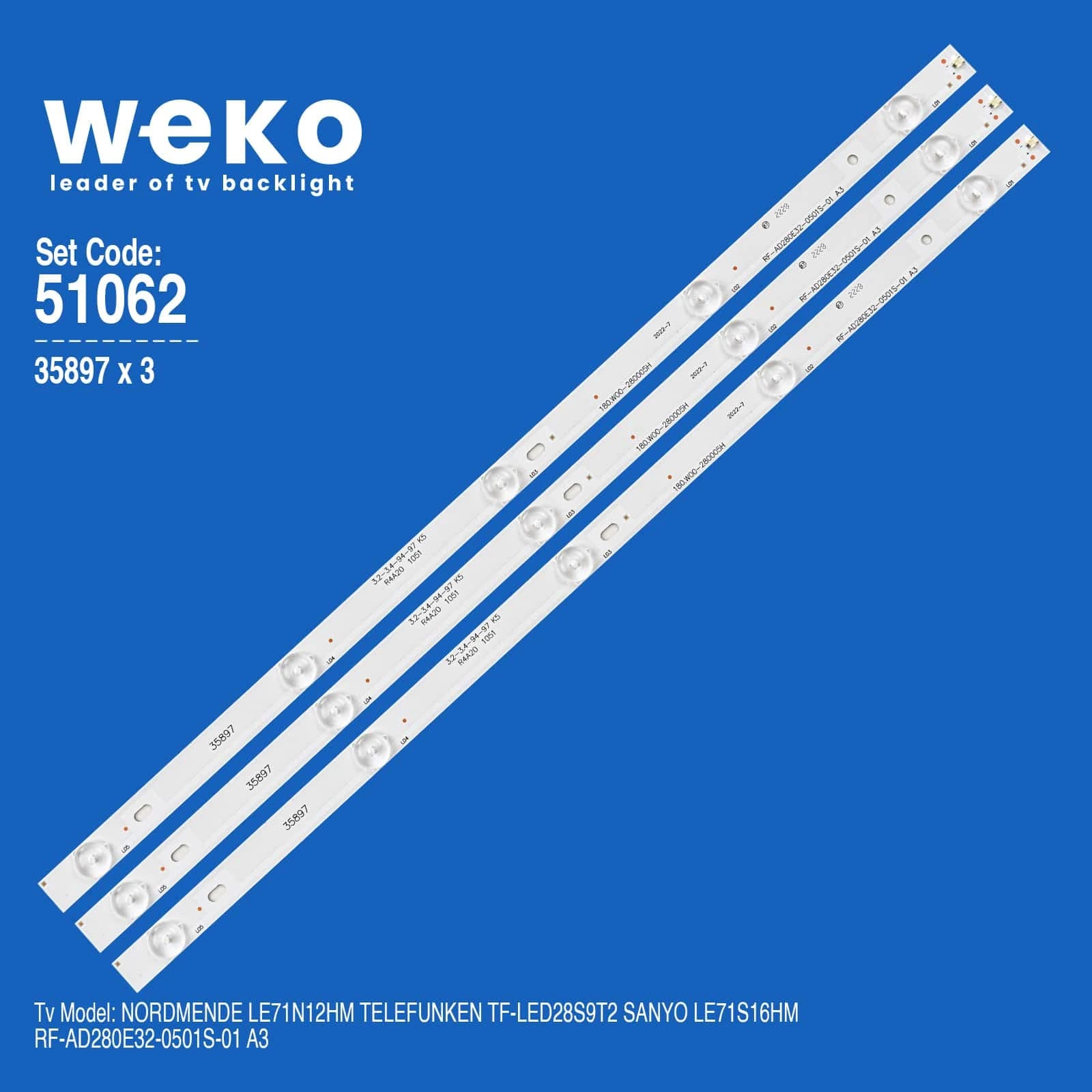 Nordmende LE71N12HM 71'' 3 Adet Tv Led Bar - Seyyar Elektronik