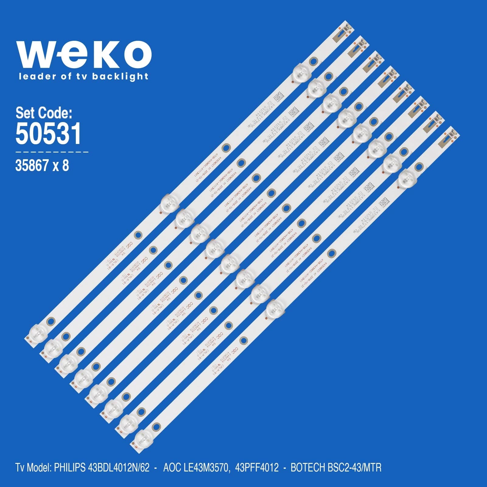 Philips 43BDL4012N/62 43'' inç 8 Adet Tv Led Bar - Seyyar Elektronik