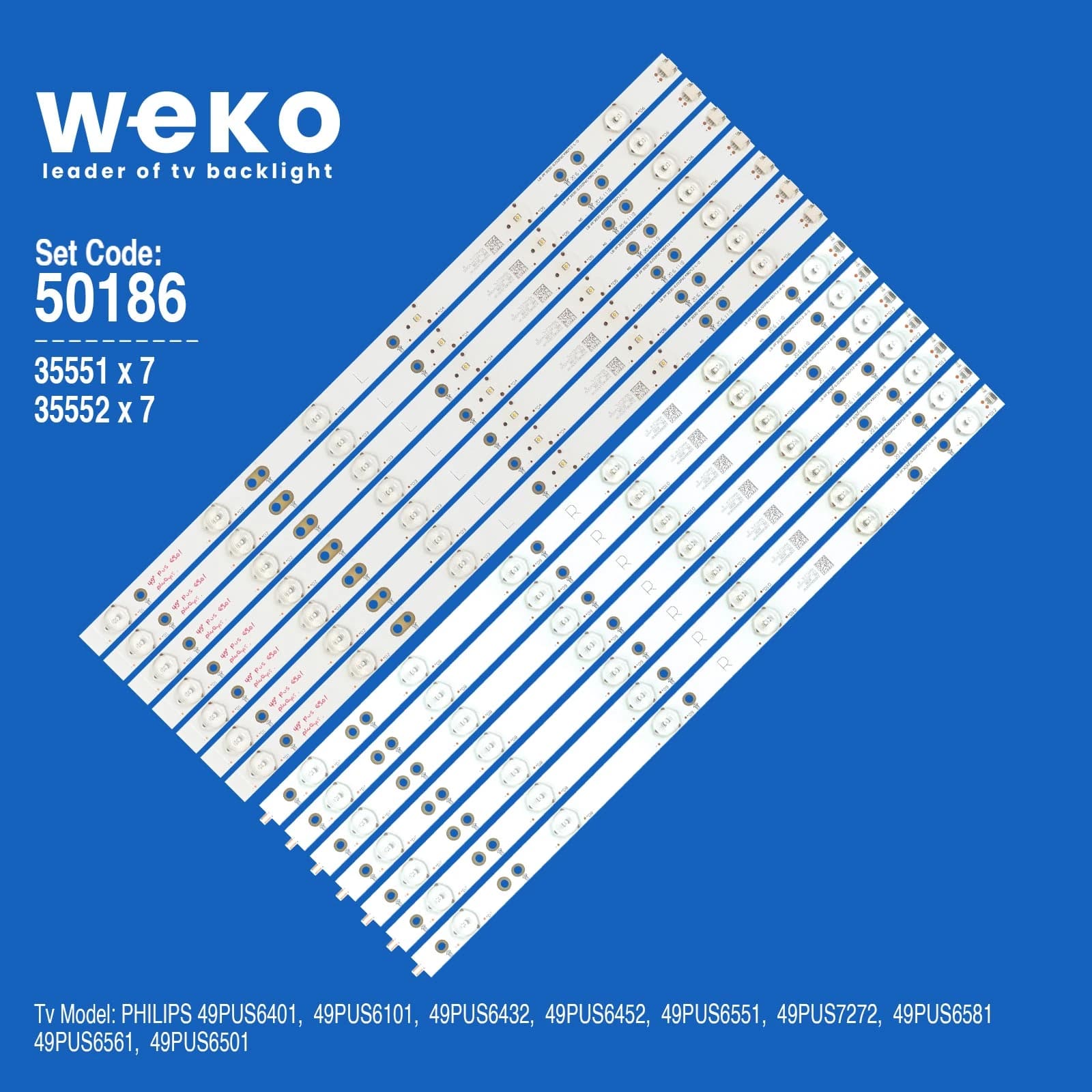 Philips 49PUS6551 49'' inç 14 Adet Tv Led Bar - küçük görsel 1