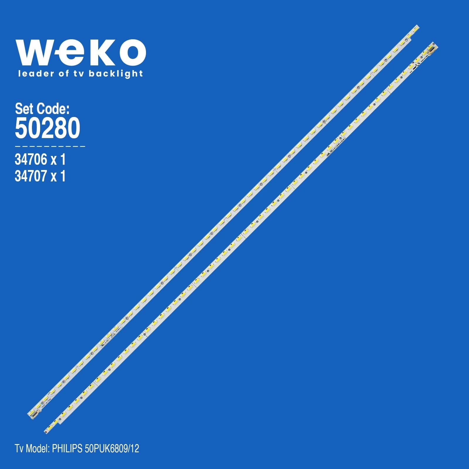 Philips 50PUK6809/12 50'' inç 2 Adet Tv Led Bar - küçük görsel 1