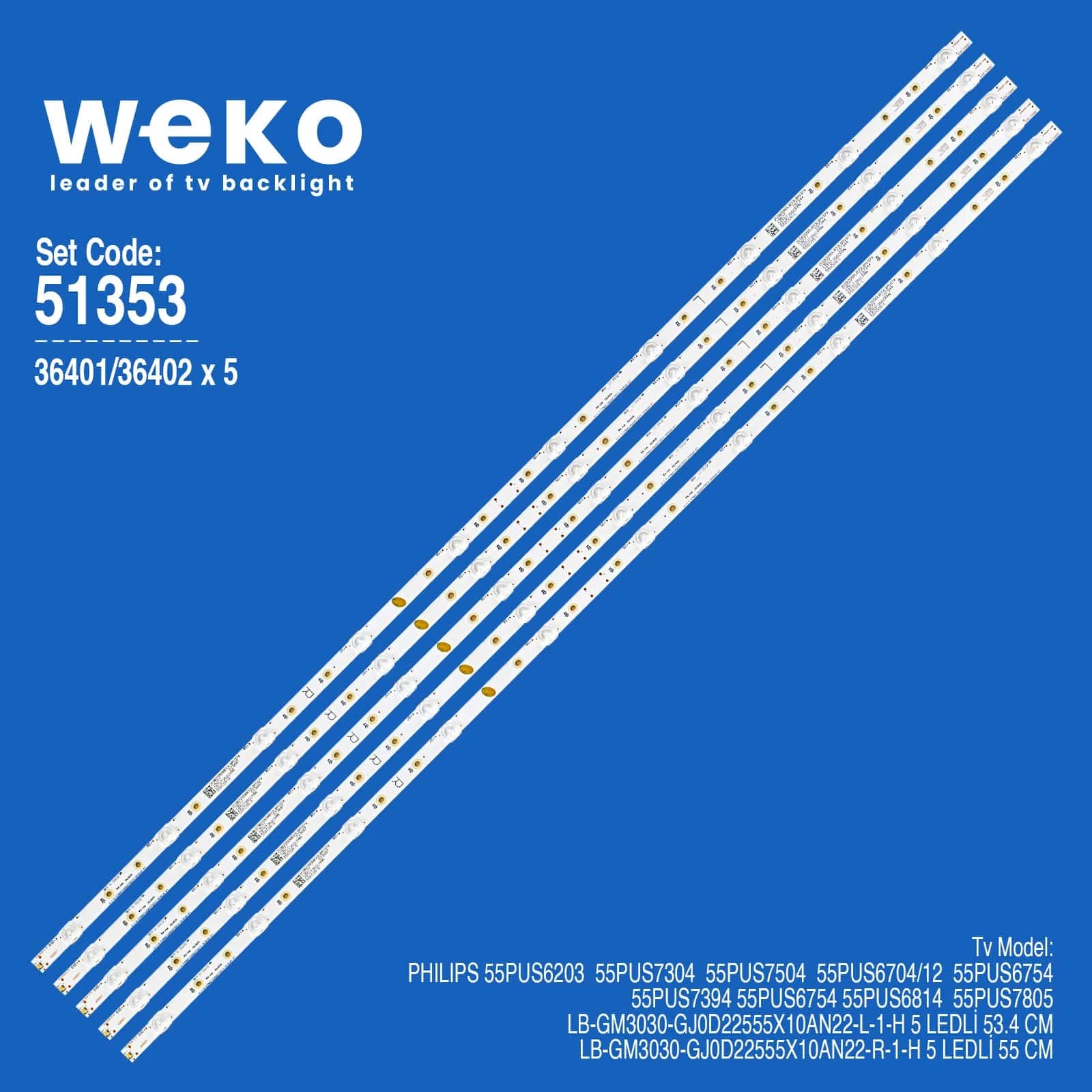 Philips 55PUS6754 55'' 5 Adet Tv Led Bar - Seyyar Elektronik