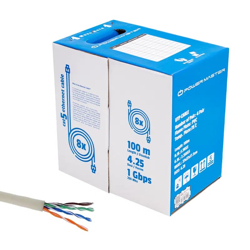 Powermaster Cat5 100 Metre Ethernet Network Kablosu - küçük görsel 2