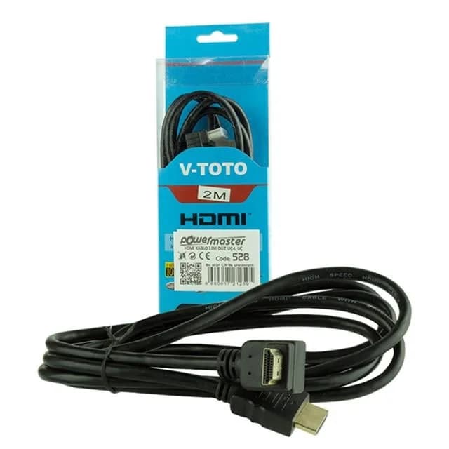Powermaster L Uçlu HDMI Kablo 1.5 Metre - küçük görsel 2