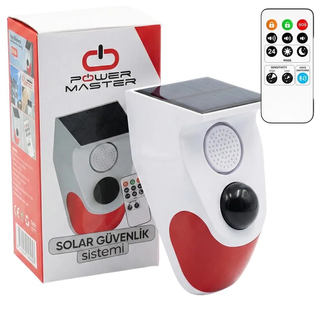 PowerMaster PM-26240 Solar Sesli Işıklı Alarm Sistemi - Seyyar Elektronik
