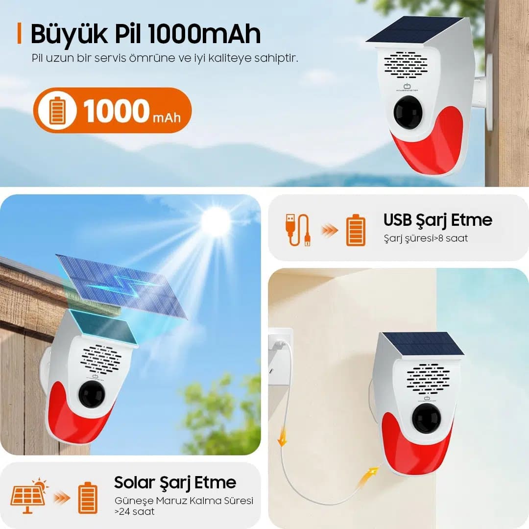 PowerMaster PM-26240 Solar Sesli Işıklı Alarm Sistemi - küçük görsel 3