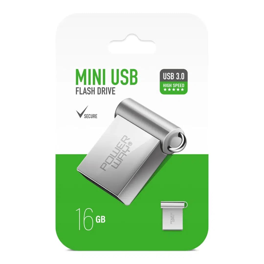 Powerway 16GB USB 3.0 Metal Mini Flash Bellek - Seyyar Elektronik