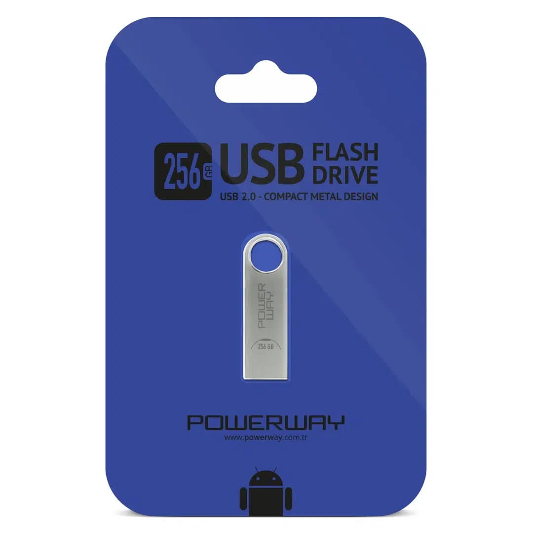 Powerway 256GB Metal Flash Bellek 2.0 USB Bellek - Seyyar Elektronik