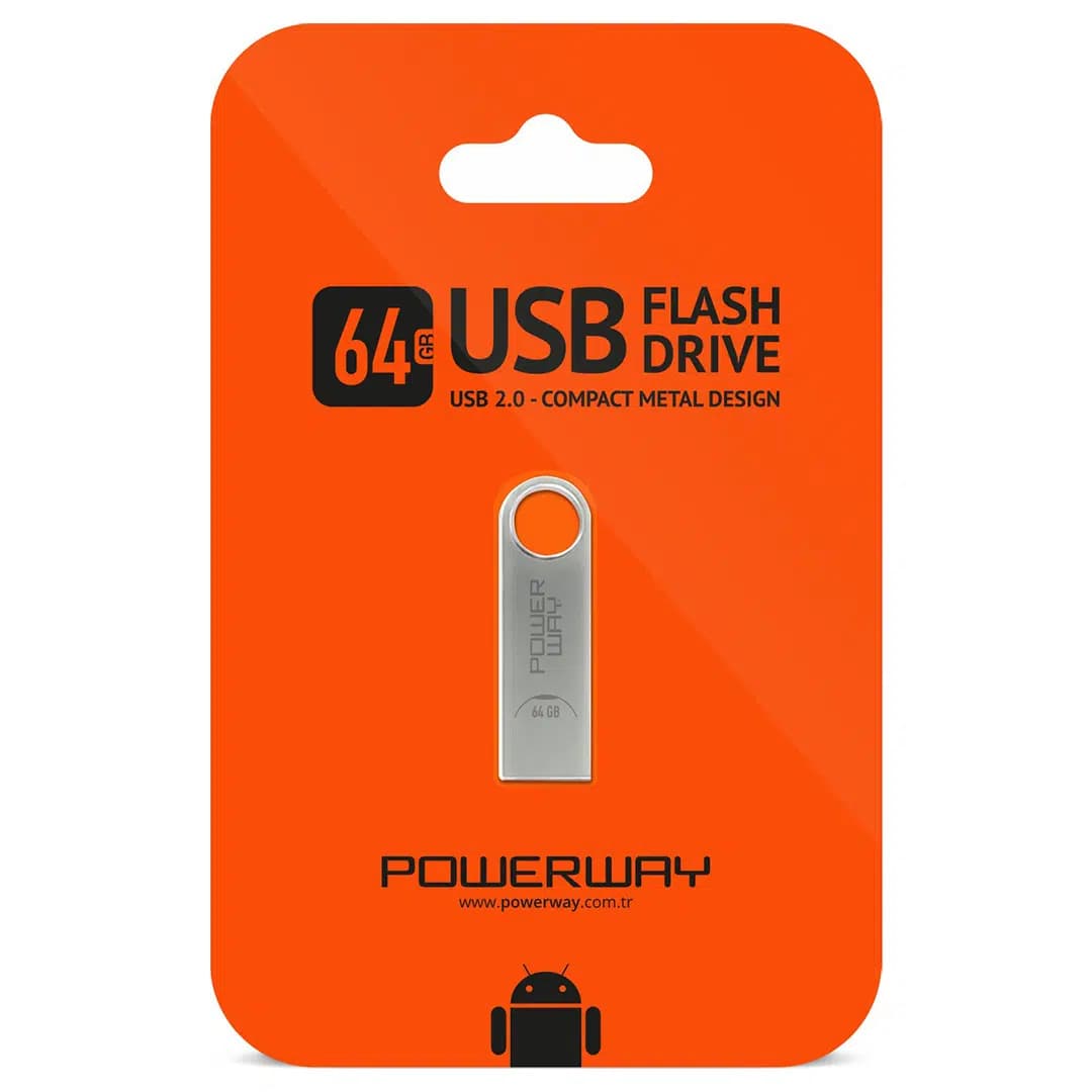 Powerway 64 Gb Metal USB 2.0 Flash Bellek - Seyyar Elektronik