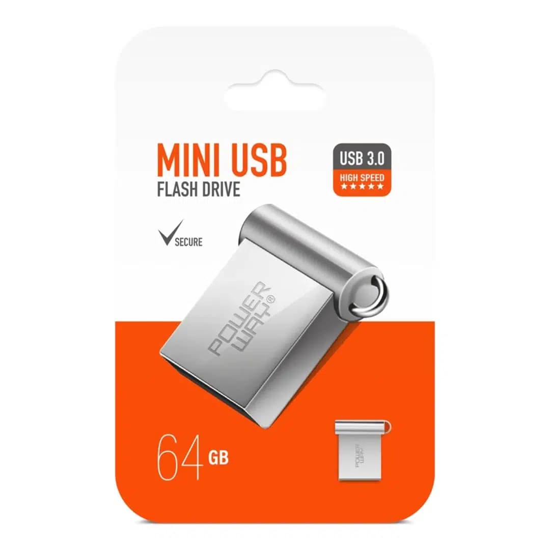Powerway 64GB USB 3.0 Metal Mini Flash Bellek - Seyyar Elektronik