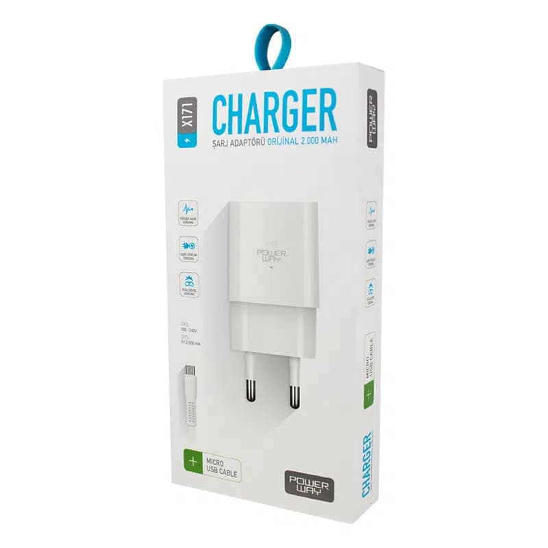 Powerway X-171 Micro USB 2.1 Amper Şarj Aleti-Kablo - küçük görsel 2