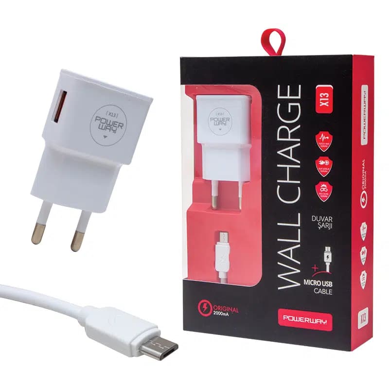 Powerway X-171 Micro USB 2.1 Amper Şarj Aleti-Kablo - küçük görsel 3