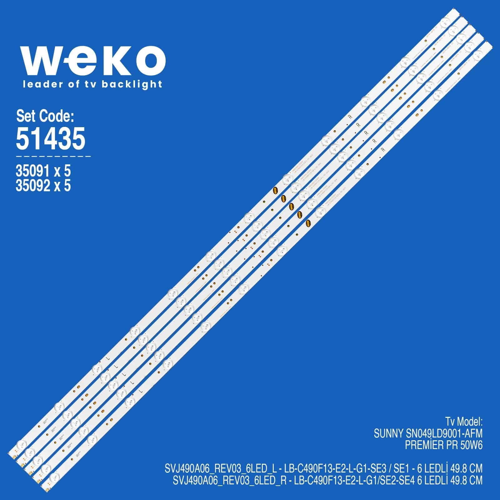 Premier PR 50W6 49'' 5 Adet Tv Led Bar - Seyyar Elektronik