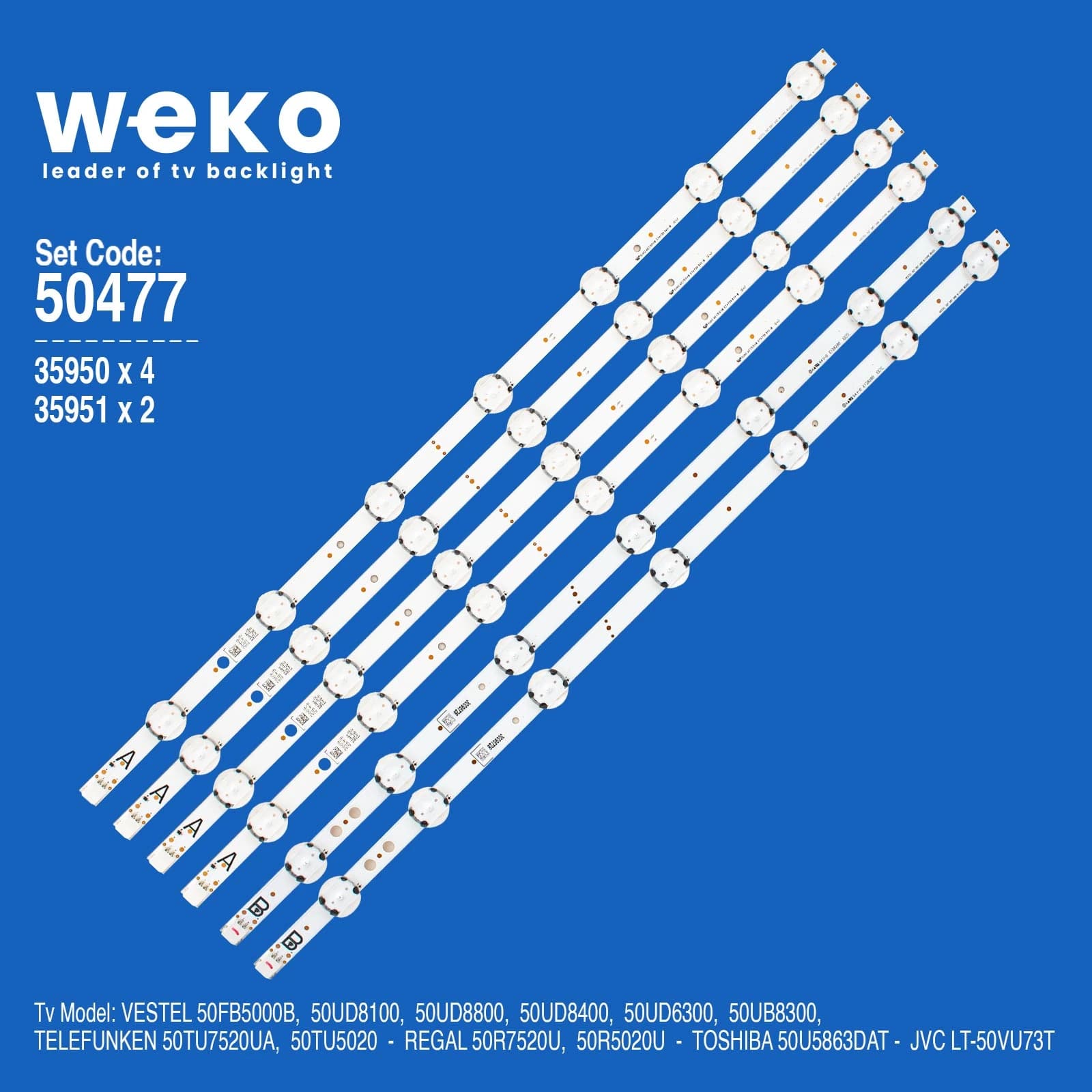 Profilo 50PA505T 50'' inç 6 Adet Tv Led Bar - küçük görsel 1