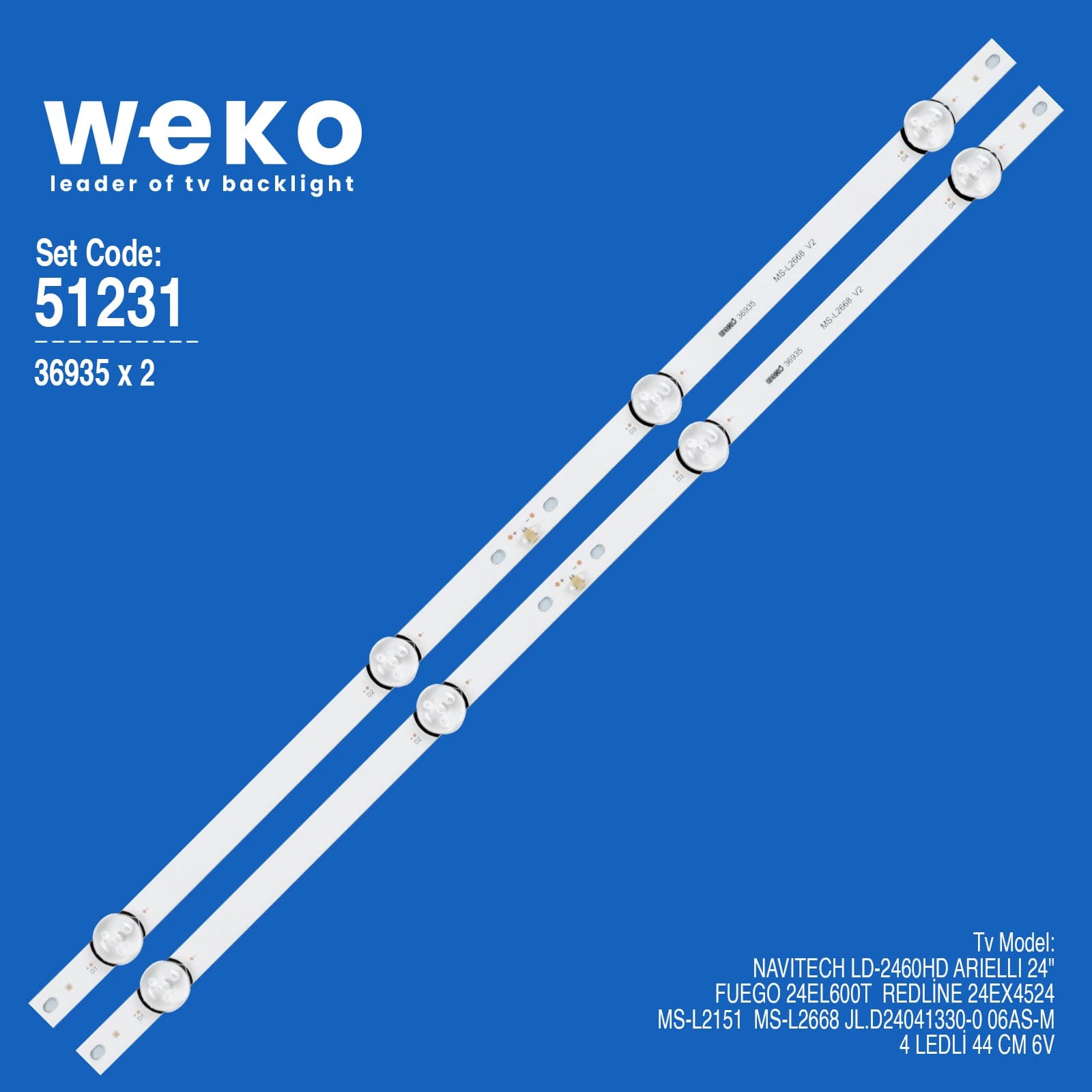 Redline 24EX4524 24'' 2 Adet Tv Led Bar - Seyyar Elektronik