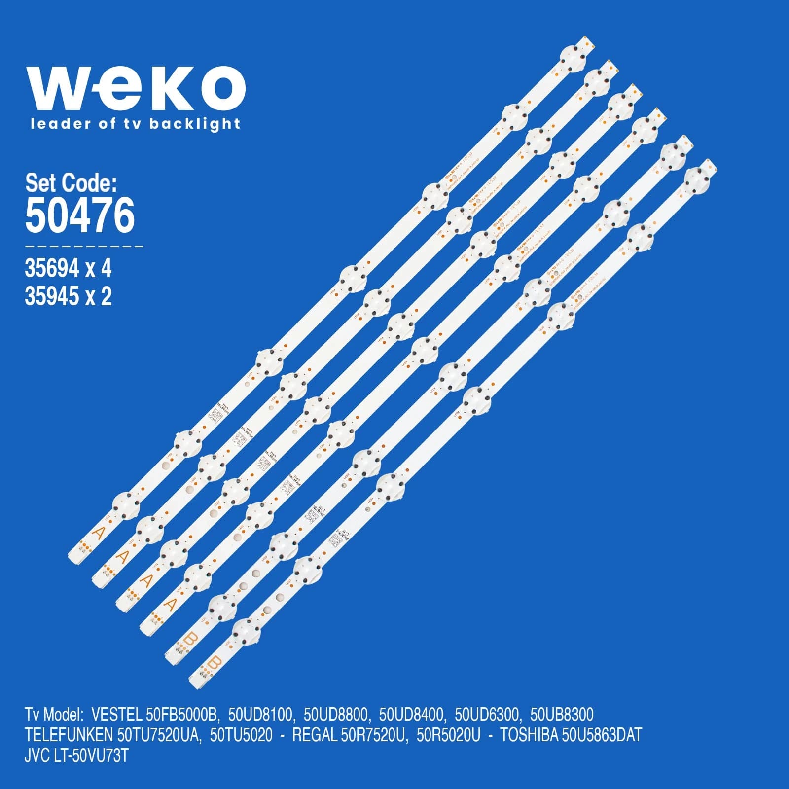 Regal 50R7520U 50'' inç 6 Adet Tv Led Bar 5476 - Seyyar Elektronik