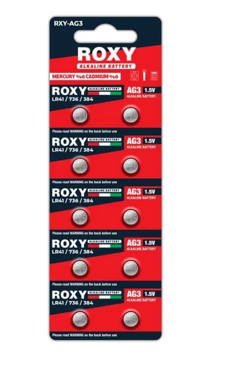 Roxy RXY-AG3 LR41/736/384 Alkalin Pil (10'LU Paket) - Seyyar Elektronik