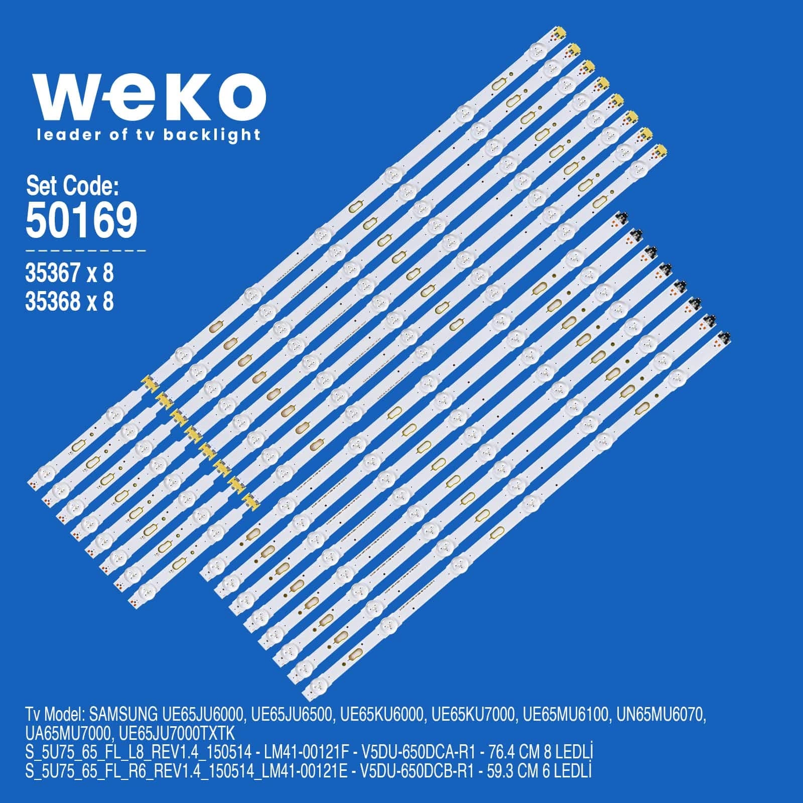 Samsung UA65MU7000 65'' inç 16 Adet Tv Led Bar - küçük görsel 1