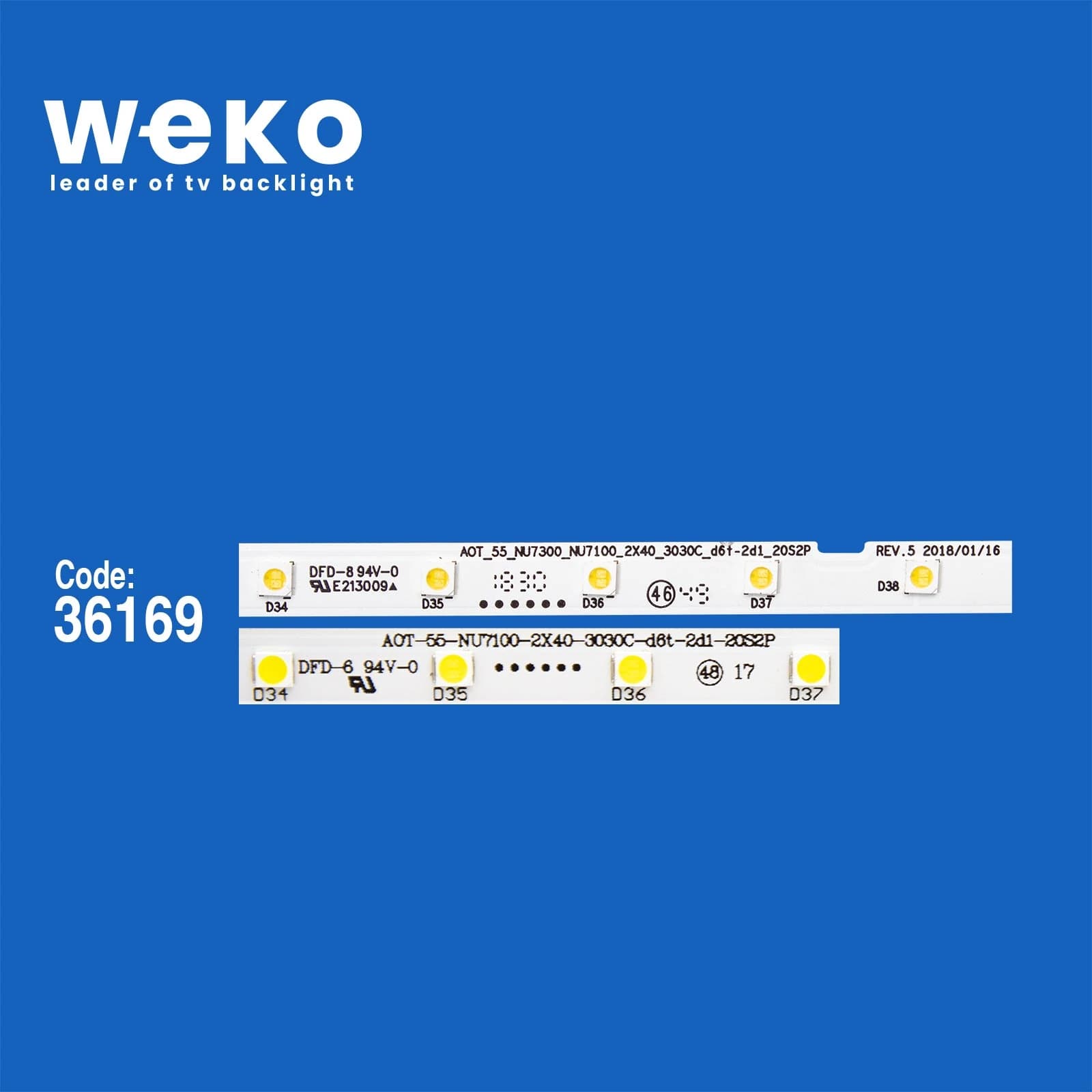 Samsung UE55RU7300 55'' inç 2 Adet Tv Led Bar - küçük görsel 2