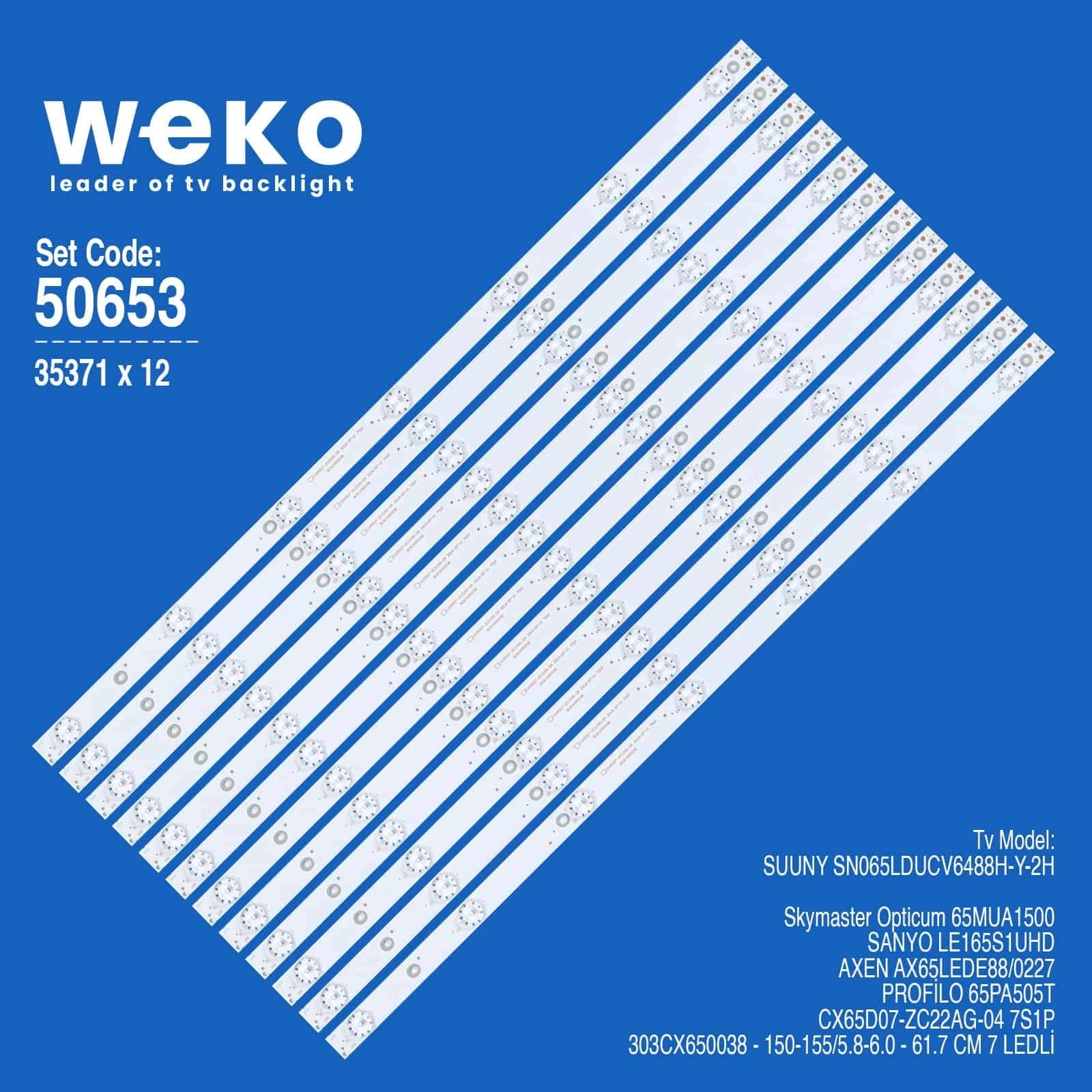 Sanyo LE165S1UHD 65'' inç 12 Adet Tv Led Bar - küçük görsel 1