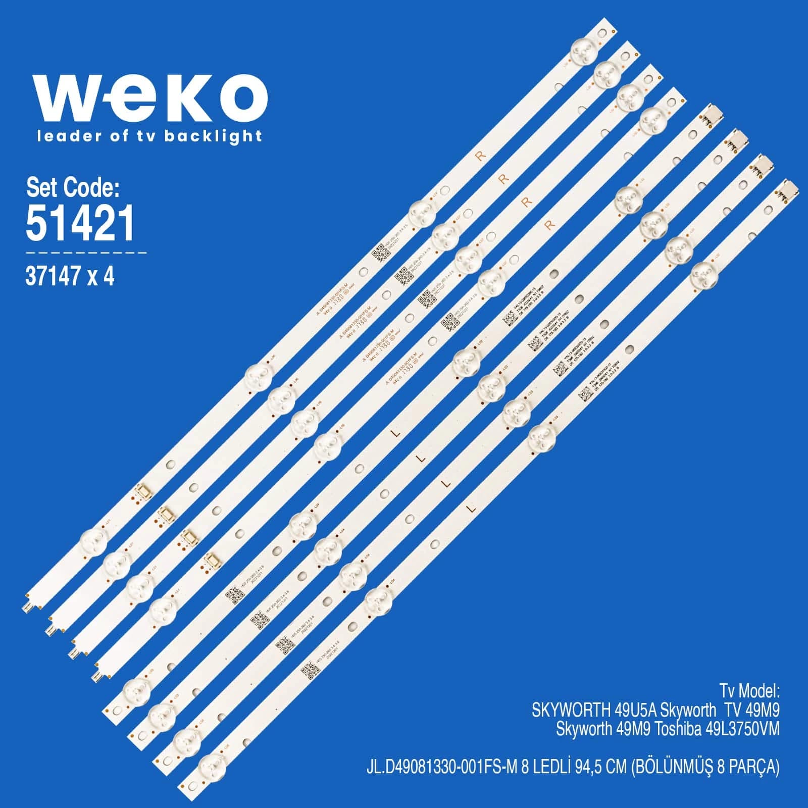 Skywort 49U5A 49'' 4 Adet Tv Led Bar - küçük görsel 1