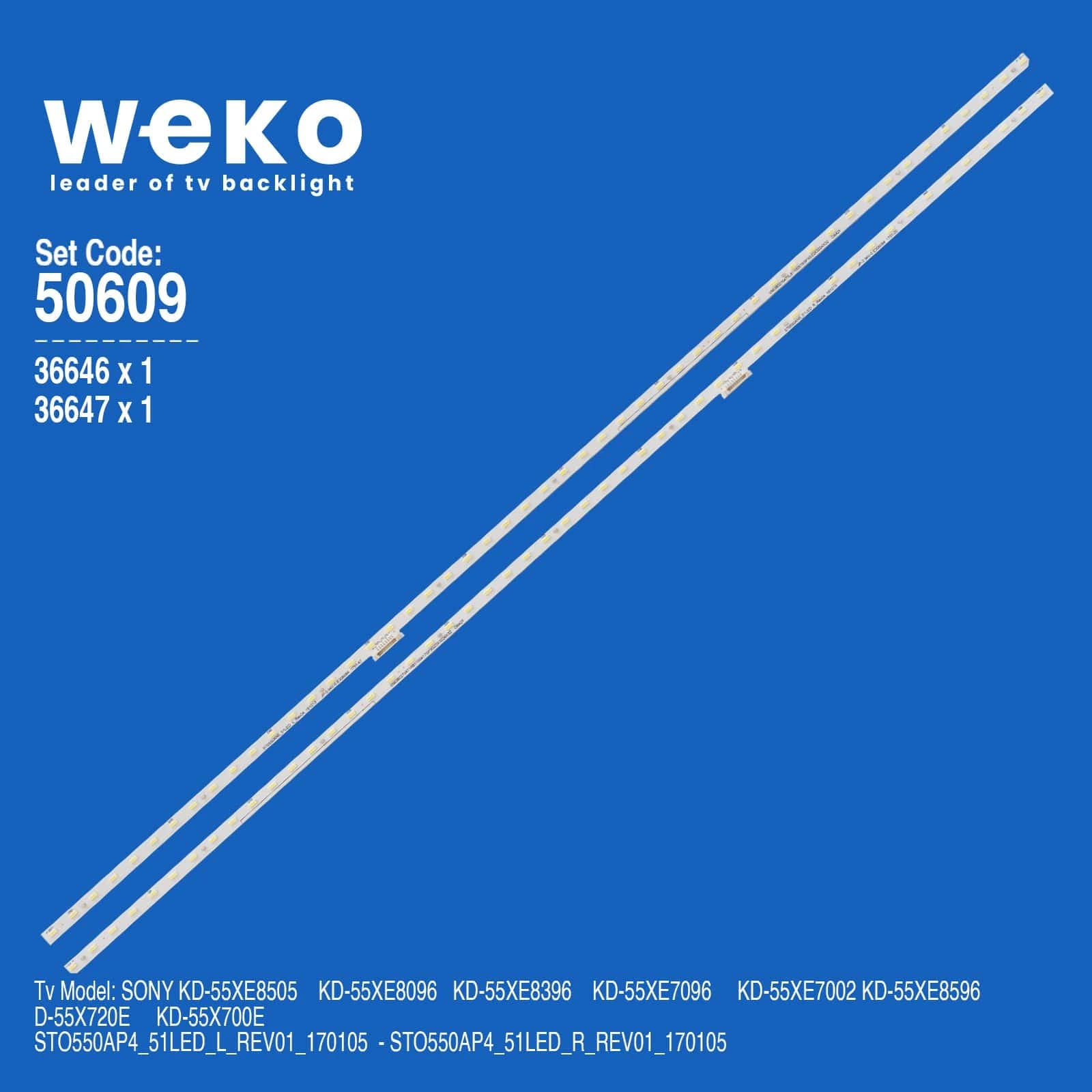 Sony KD-55XE8596 55'' inç 2 Adet Tv Led Bar - küçük görsel 1