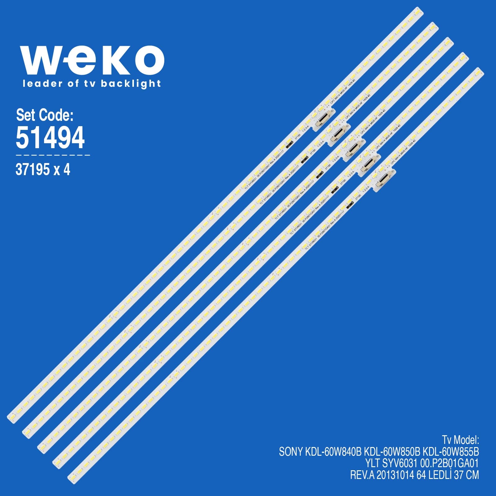 Sony KDL-60W855B 60'' 4 Adet Tv Led Bar - Seyyar Elektronik