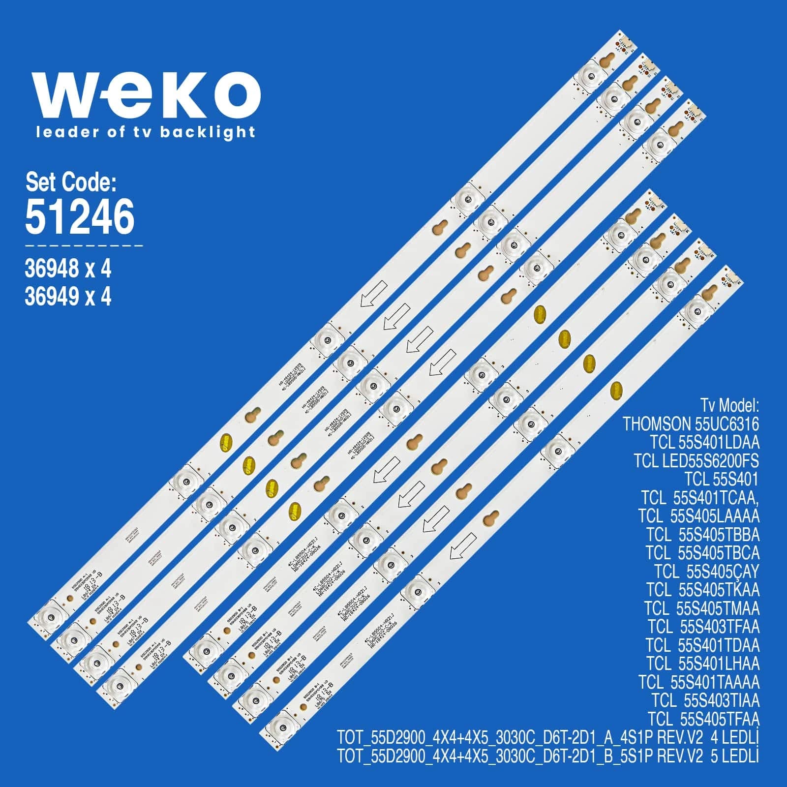 Tcl 55S6200FS 55'' 8 Adet Tv Led Bar - küçük görsel 1