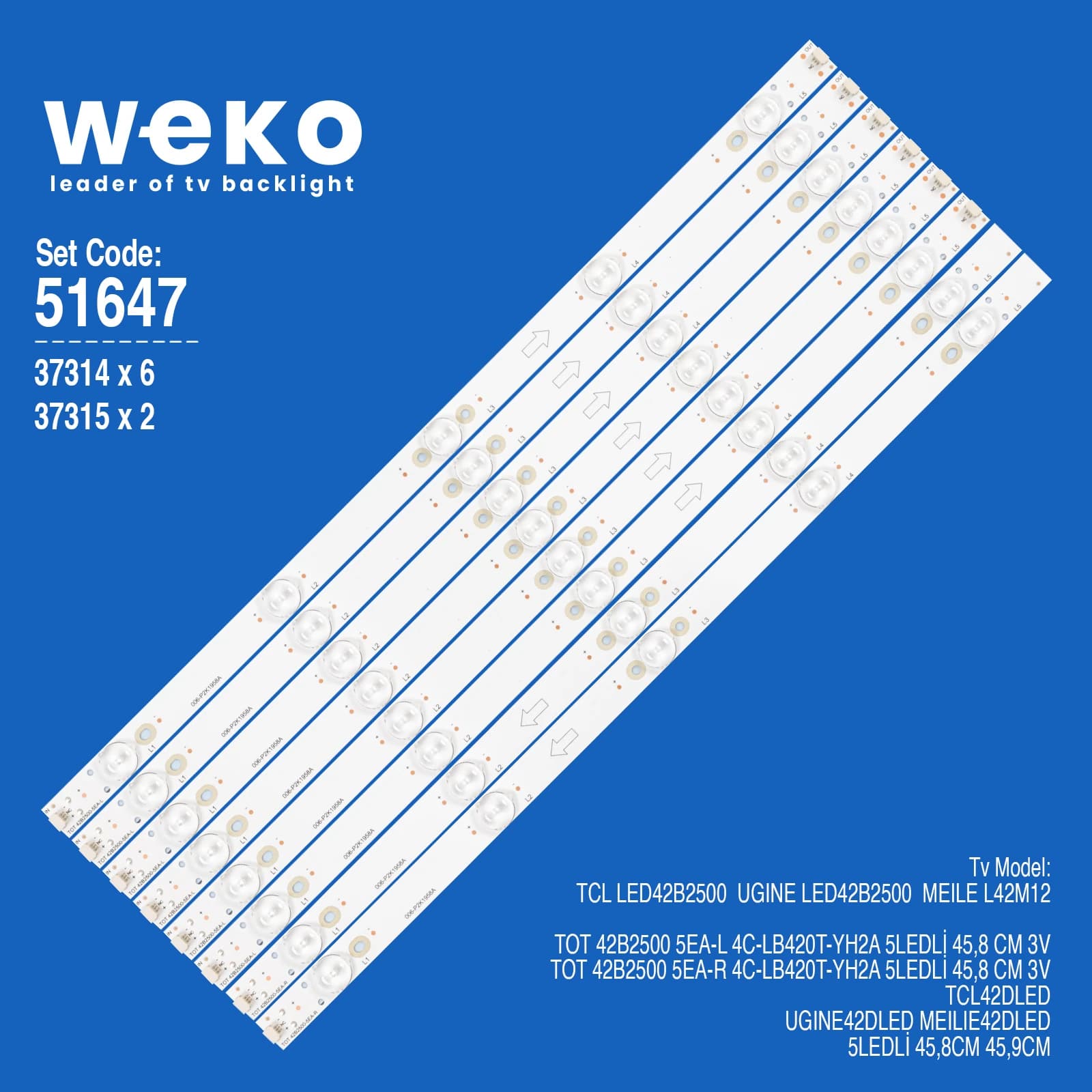 Tcl LED42B2500 42'' 8 Adet Tv Led Bar Özellikleri - Seyyar Elektronik