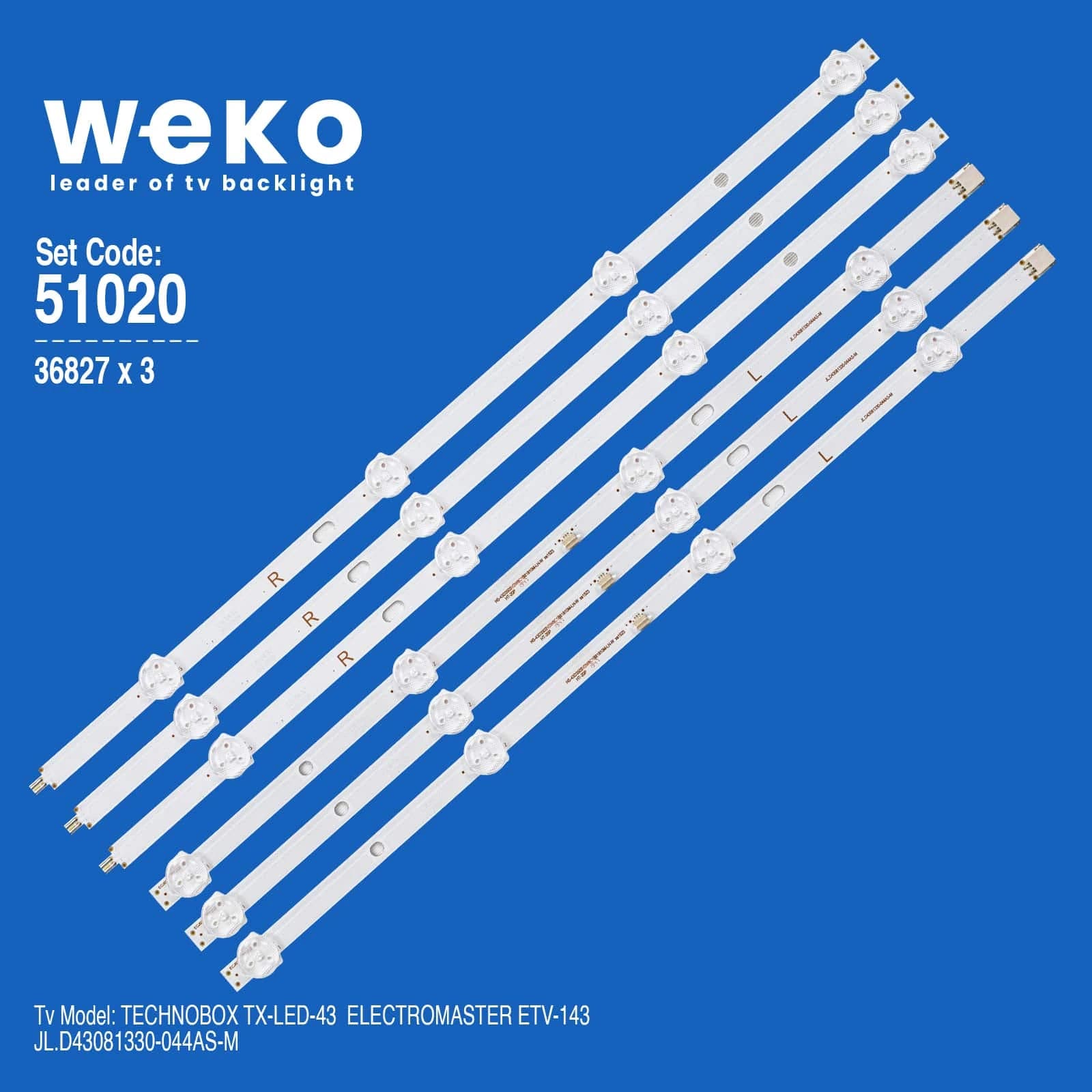 Technobox TX-LED-43 43'' inç 3 Adet Tv Led Bar - Seyyar Elektronik