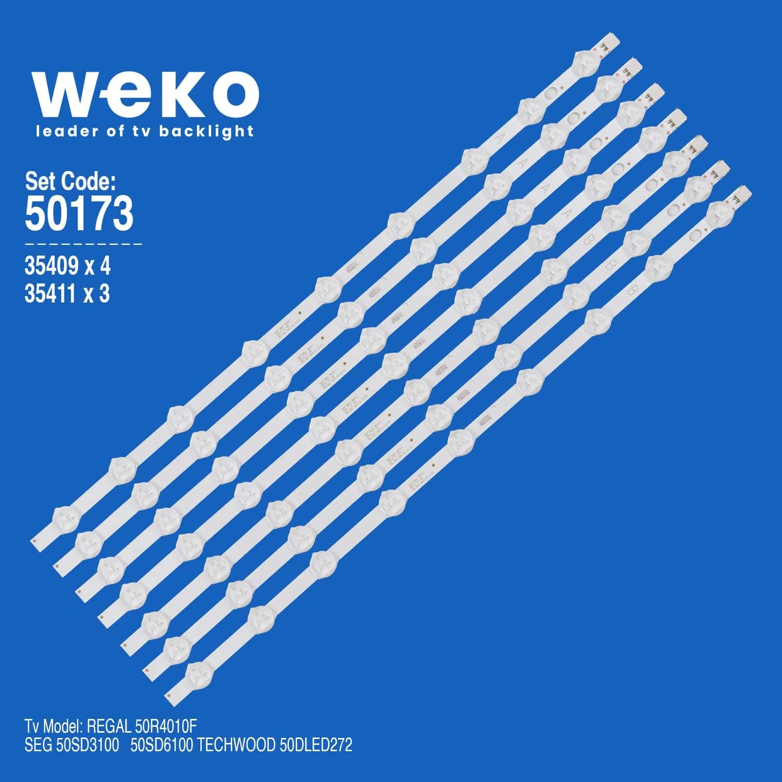 Techwood 50DLED272 50'' inç 7 Adet Tv Led Bar - küçük görsel 1