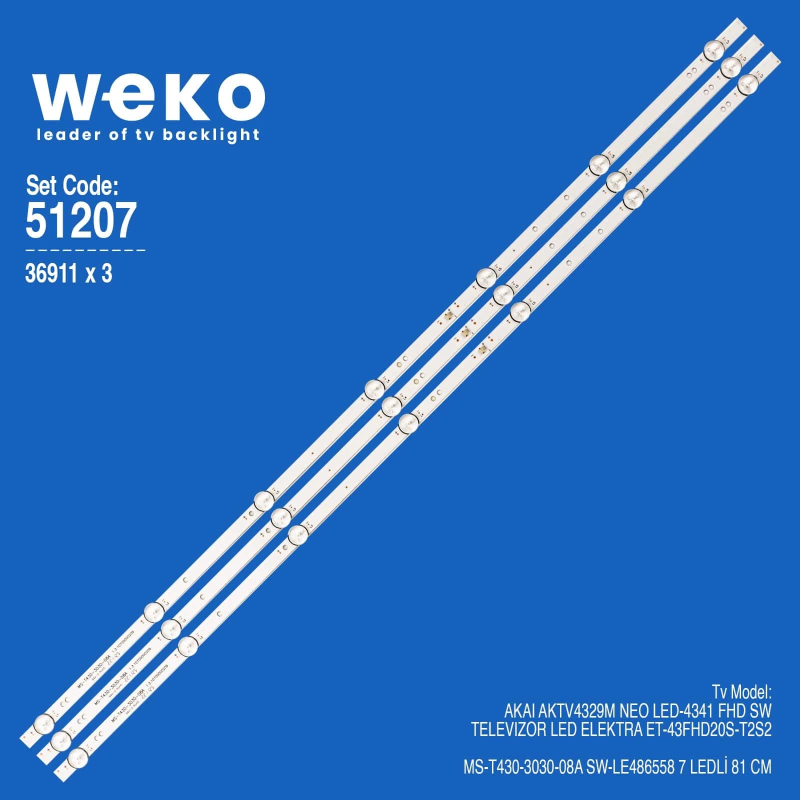 Televizor ET-43FHD20S-T2S2 43'' 3 Adet Tv Led Bar - Seyyar Elektronik