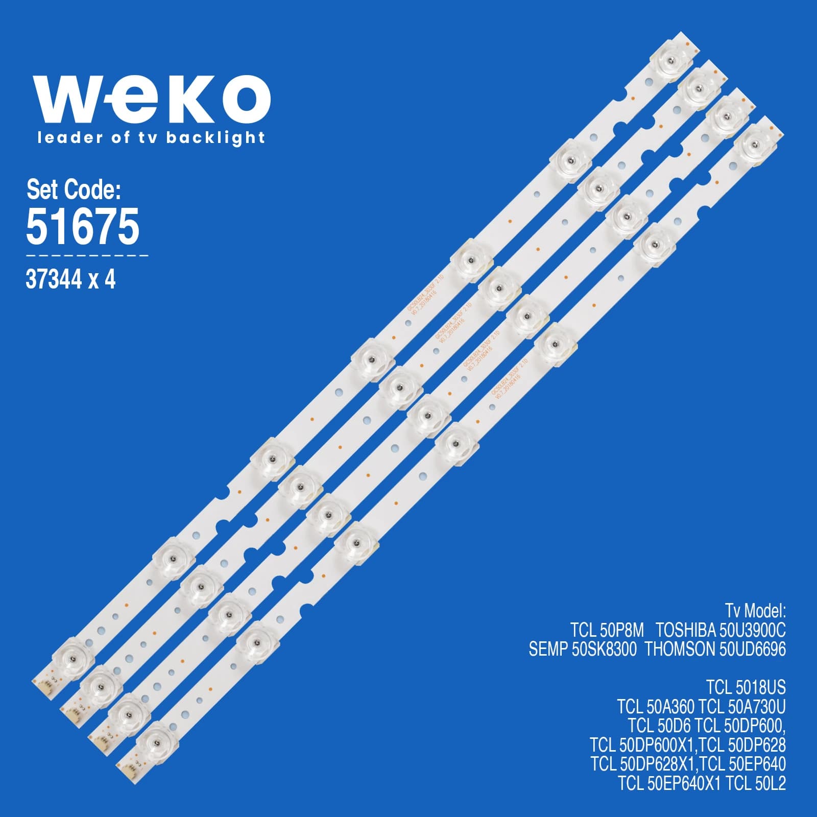 Toshiba 50U3900C 50'' 4 Adet Tv Led Bar - Seyyar Elektronik