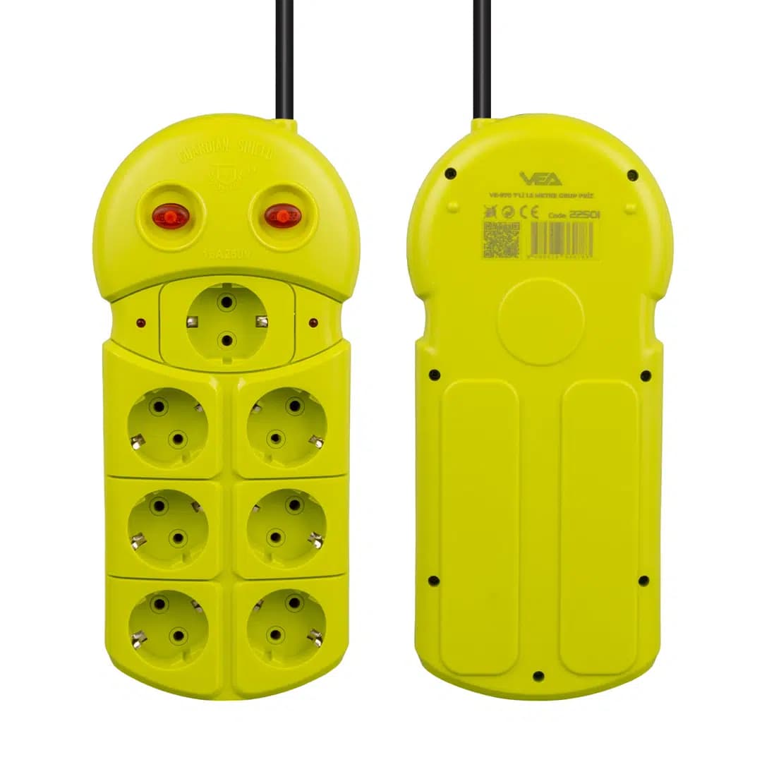 Vea VE-970 1.5 Metre Kablolu 5'li Grup Priz - Seyyar Elektronik