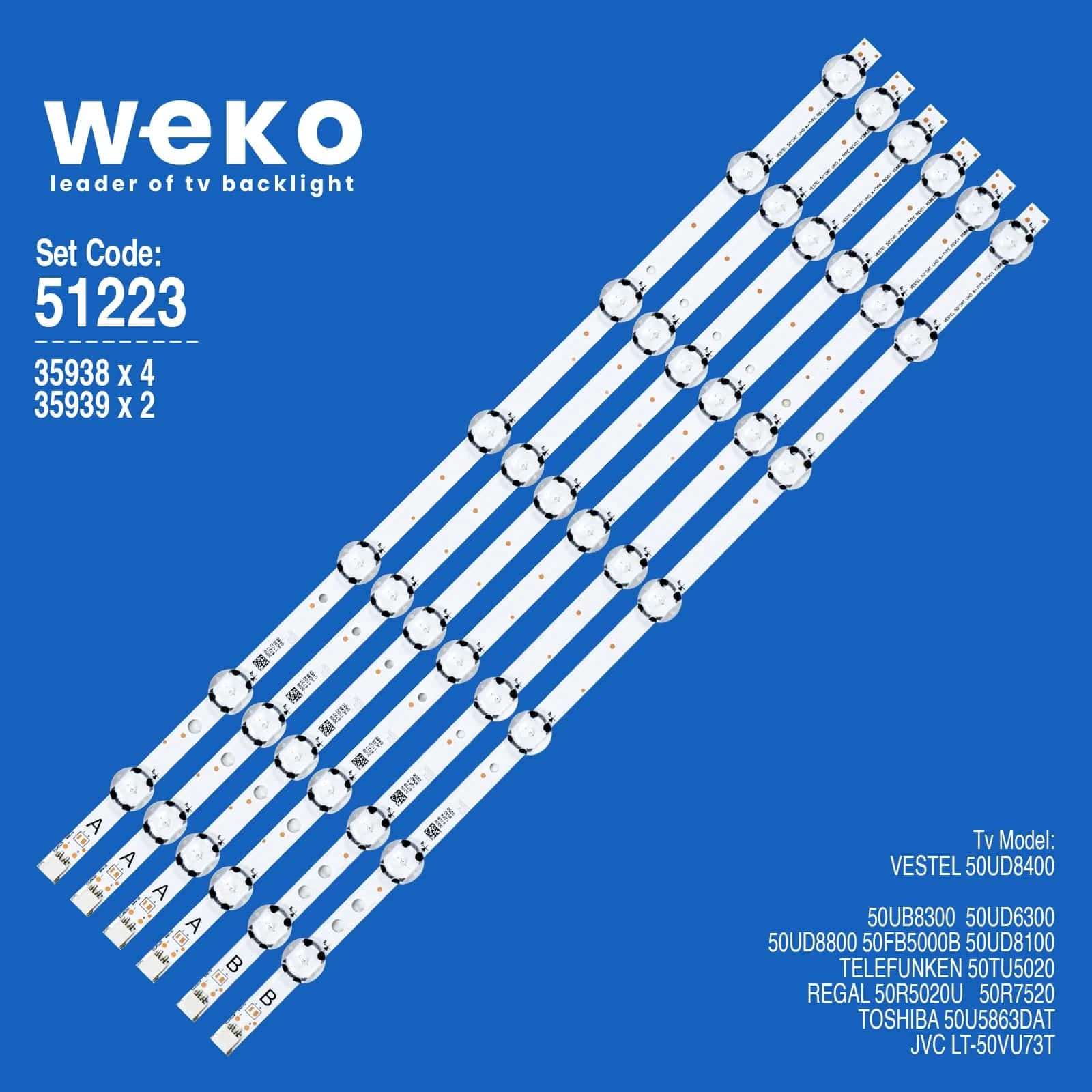 Vestel 50UD6300 50'' 6 Adet Tv Led Bar - Seyyar Elektronik