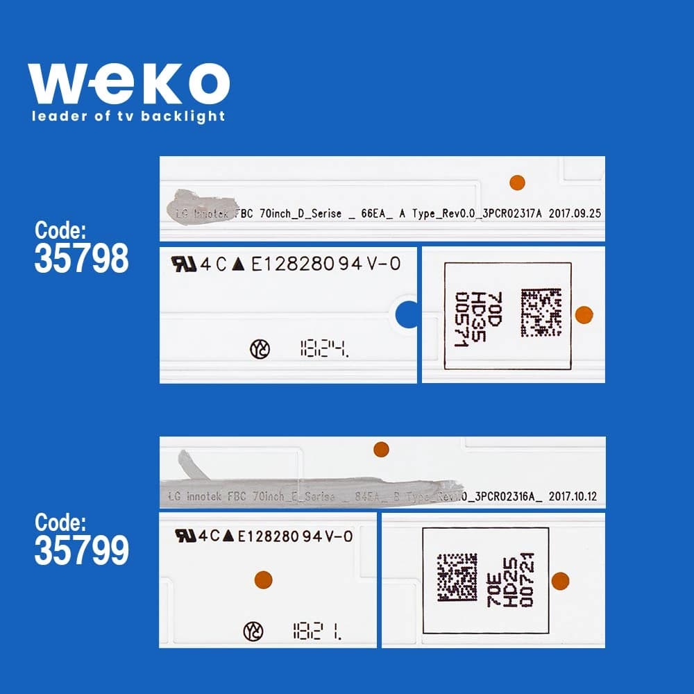 Vizio D70-F3 70'' inç 12 Adet Tv Led Bar - küçük görsel 2