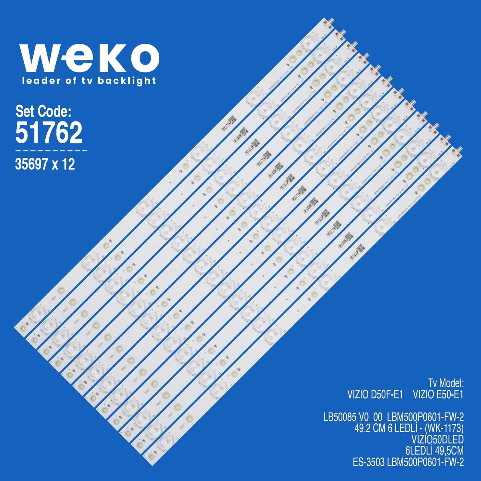 Vizio E50-E1 50'' 12 Adet Tv Led Bar - Seyyar Elektronik