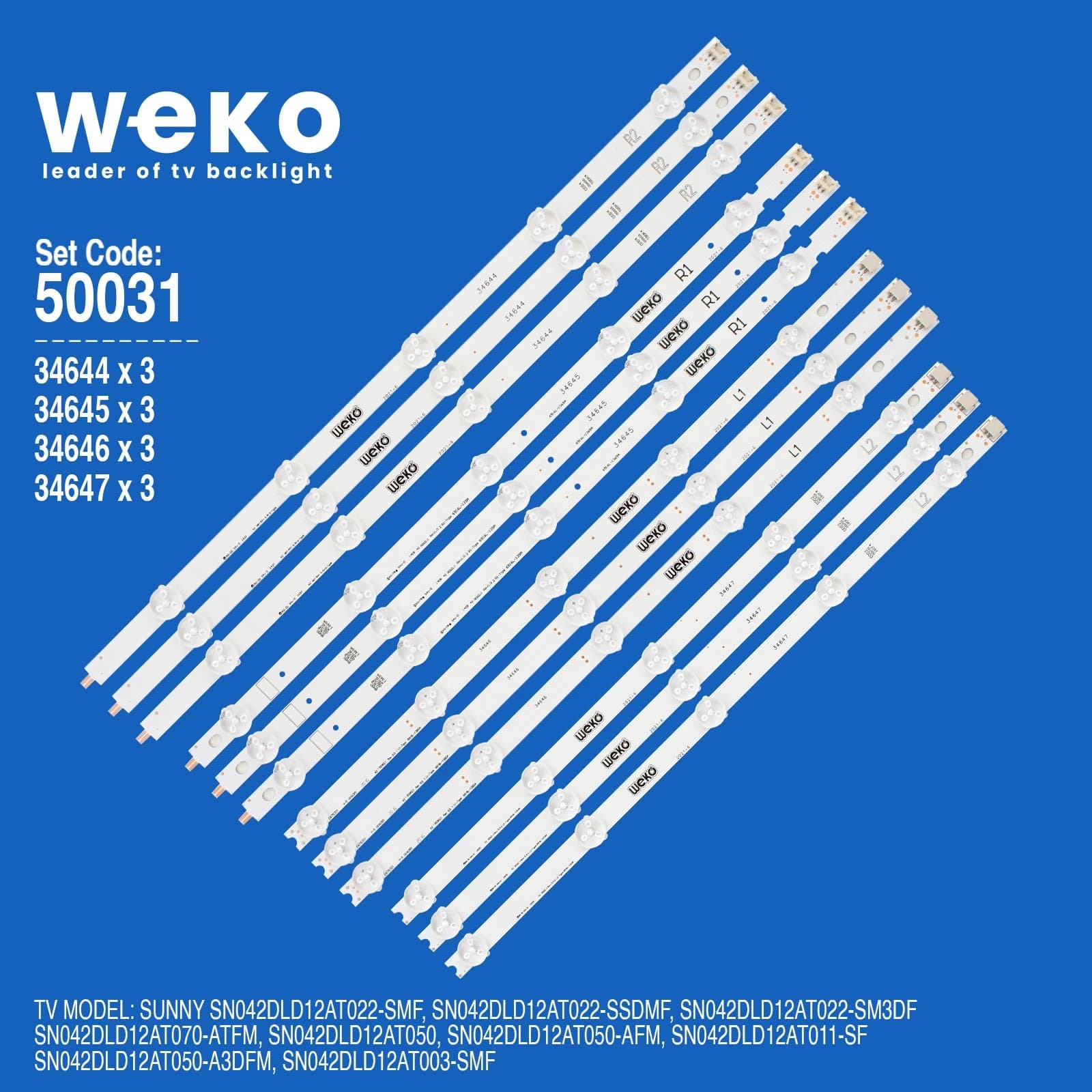 Woon Wn042DLD12AT050-OFM 42'' inç 12 Adet Tv Led Bar - Seyyar Elektronik