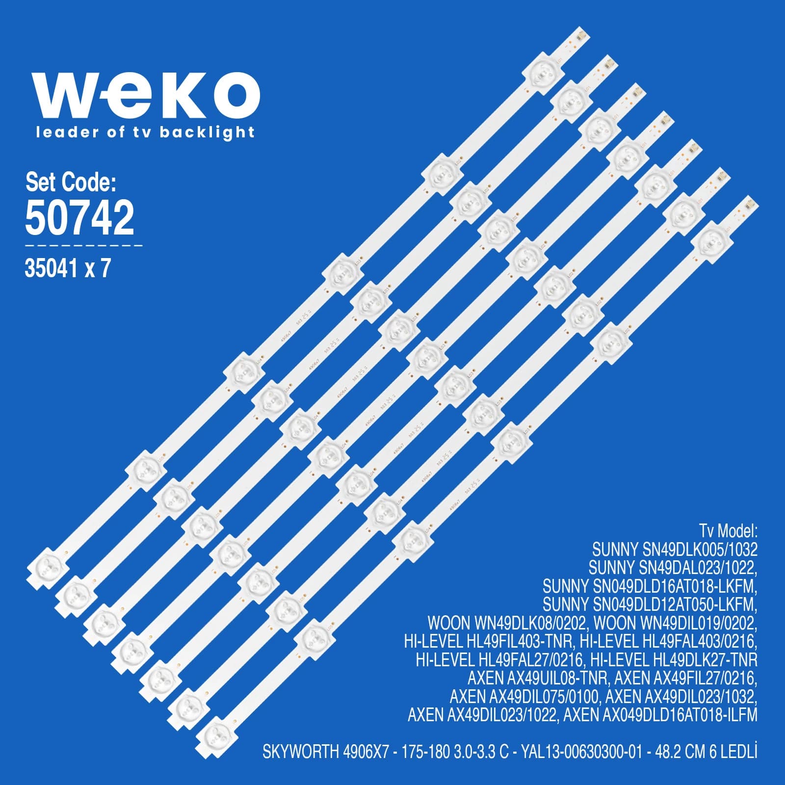 Woon WN49DLK08/0202 49'' inç 7 Adet Tv Led Bar - küçük görsel 1