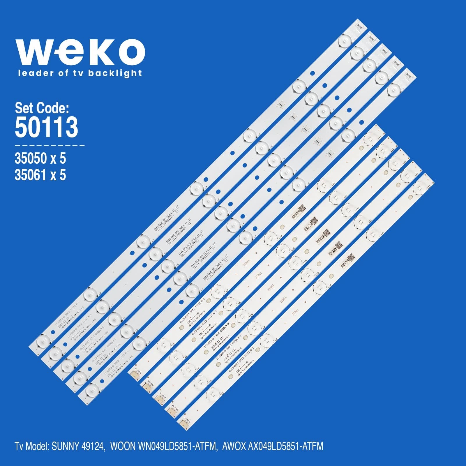 Woon WN49LD5851/0100  49'' inç 10 Adet Tv Led Bar - Seyyar Elektronik