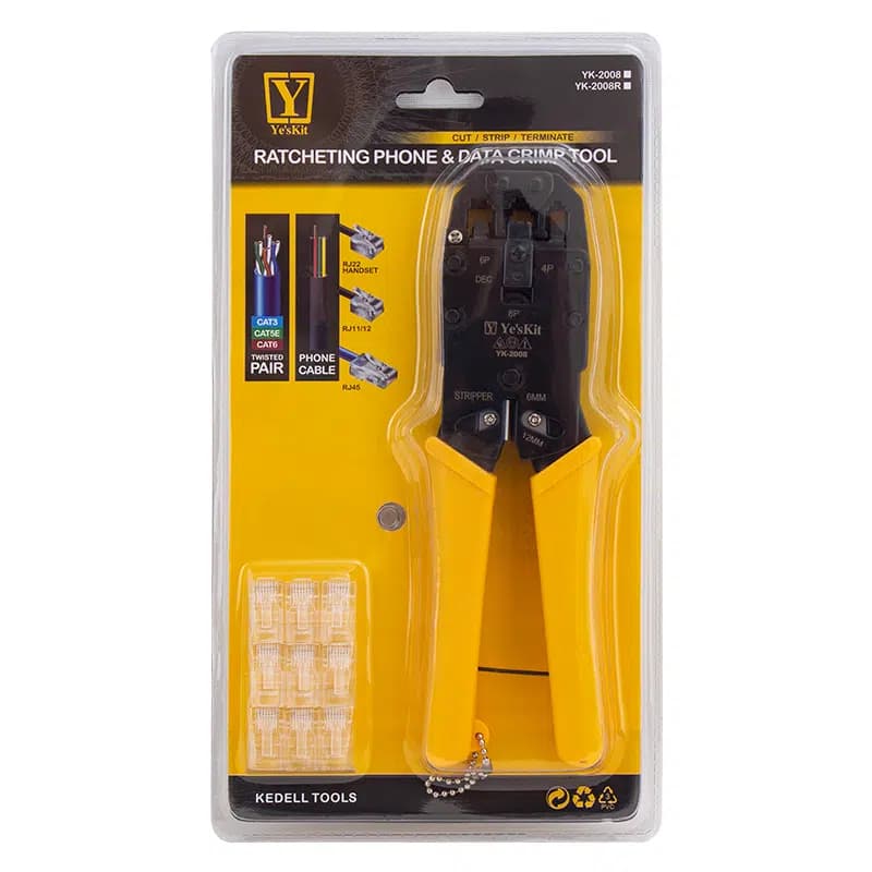 YesKit YK-2008 RJ11-RJ12-RJ22-RJ45 Sıkma Pensesi - küçük görsel 2