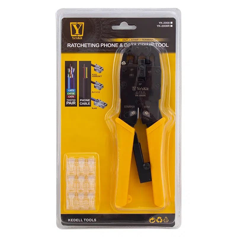 YesKit YK-2008R RJ11-RJ12-RJ22-RJ45 Sıkma Pensesi - küçük görsel 2