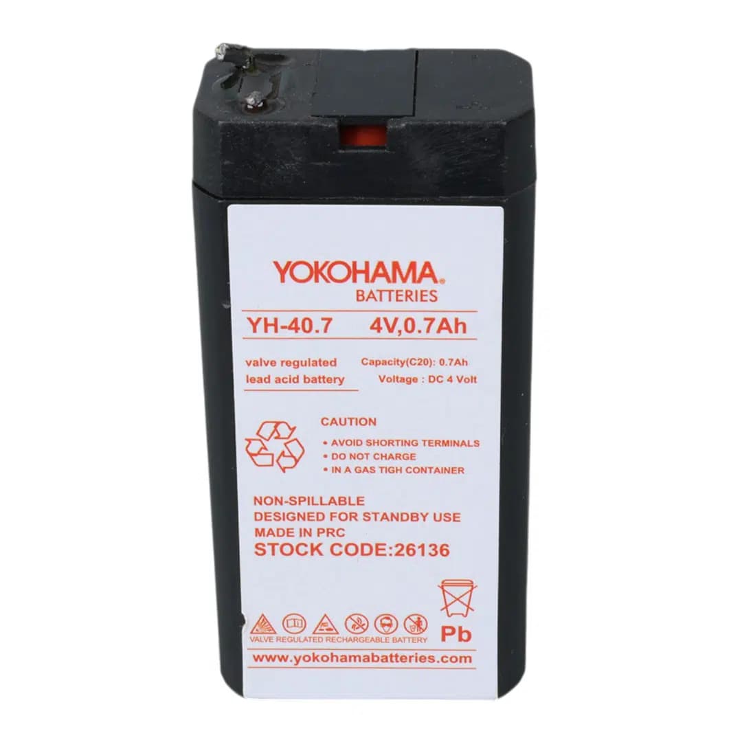 Yokohama YH-40.7 4 Volt - 0.7 Amper Akü (34x22x64 mm) - Seyyar Elektronik