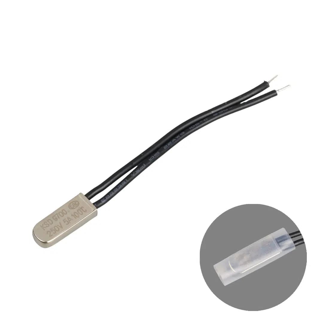 100°C 5A Kablolu Metal Gövdeli Termik Sigorta (Thermal Fuse) - Seyyar Elektronik