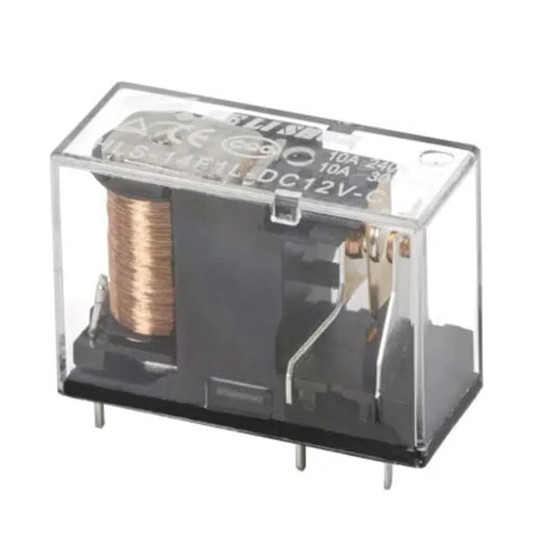 12 Volt Röle Tek Kontak 5 Bacak 10 Amper HLS-14F1L-DC12V-C - Seyyar Elektronik