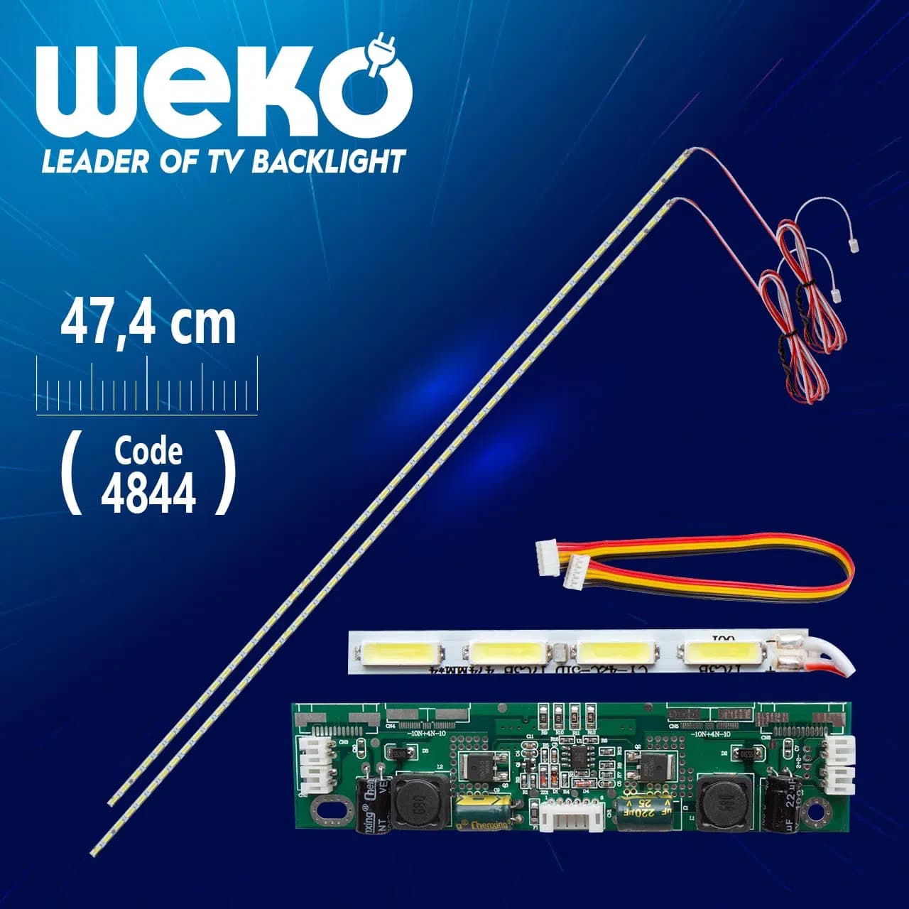 42'' Universal E-Led 51 Ledli (7020) 474mm 360-450ma 51-54v Çift Led+Sürücü+Kablo Takım (Wk-1369) - Seyyar Elektronik