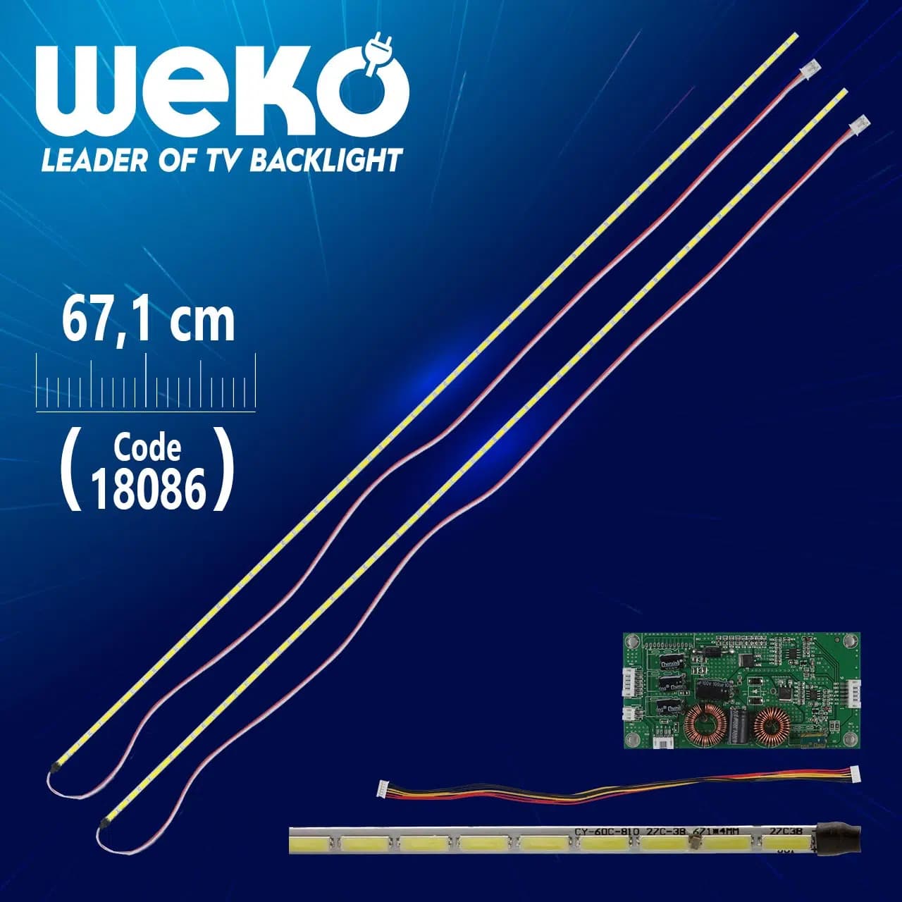 60'' Universal E-LED 81 Ledli (7020) 671Mm 360-450 Ma 81-84 Volt Çift Led - Sürücü - Kablo Takım Tv Led Bar - Seyyar Elektronik