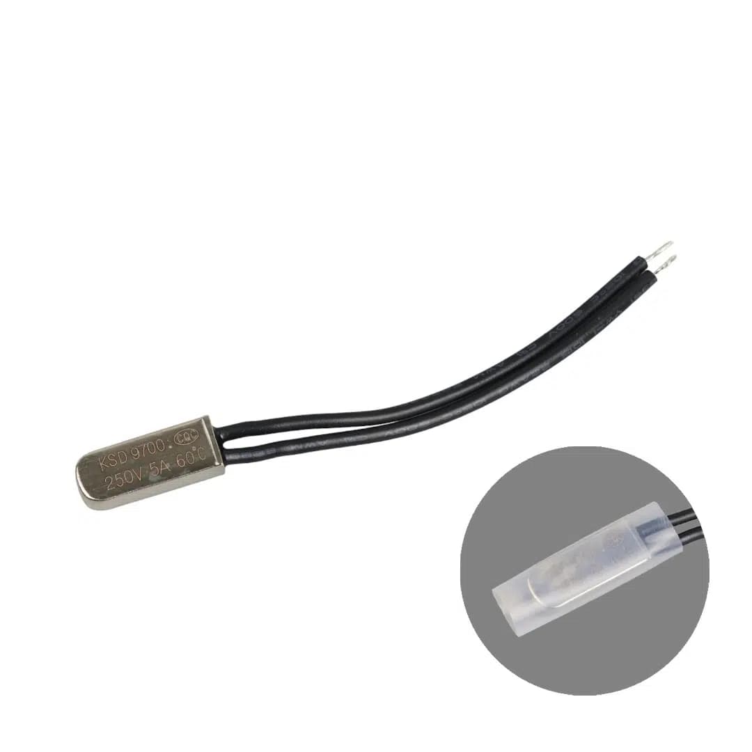 60°C 5A Kablolu Metal Gövdeli Termik Sigorta (Thermal Fuse) - Seyyar Elektronik