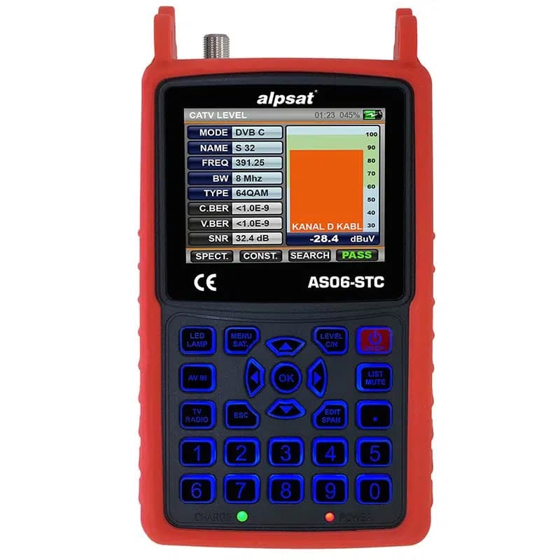 Alpsat AS06-STC Satfinder 6 HD Slim Görüntülü Uydu Bulucu-AHD Test Cihazı - Seyyar Elektronik