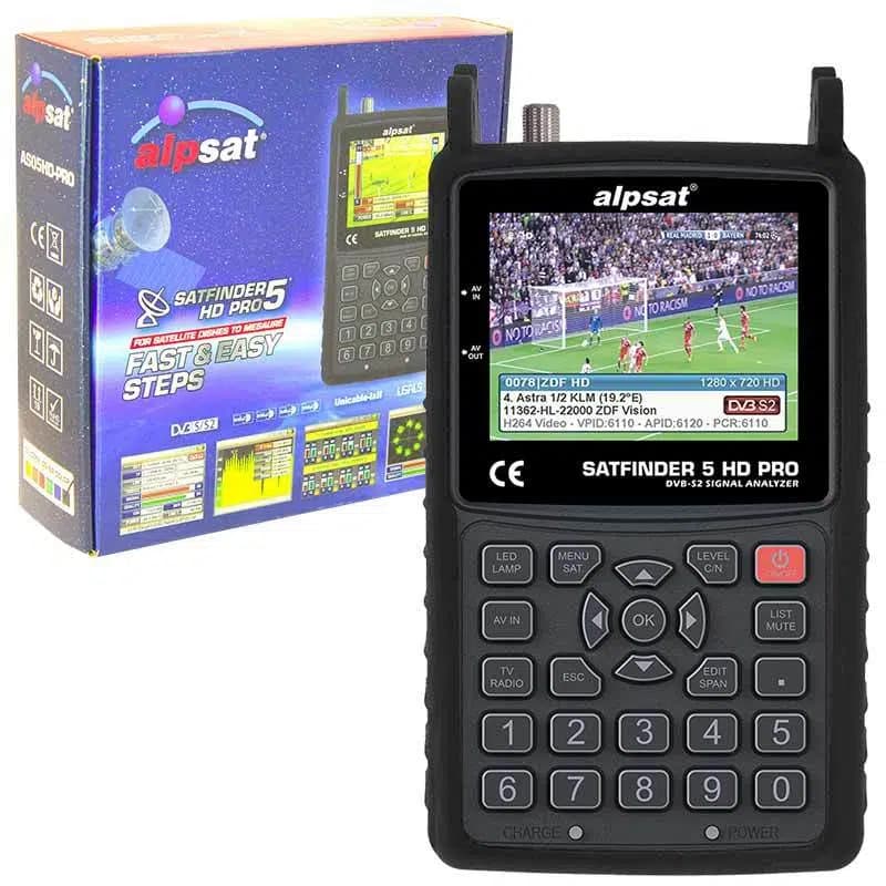 Alpsat Satfinder 5 Pro HD Görüntülü Uydu Bulucu - AHD-TVI-CVI Kmaera Test Monitörü - Seyyar Elektronik